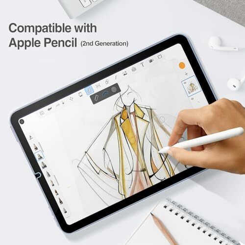 2 Pack Screen Protector for iPad Mini 6th Generation + 2 Pack Camera Purple