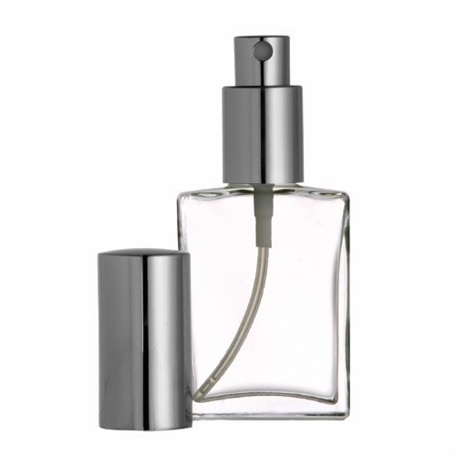 New Perfume/Cologne Atomizer, Empty Flat Glass Bottle, Silver Sprayer 30ml 1 oz