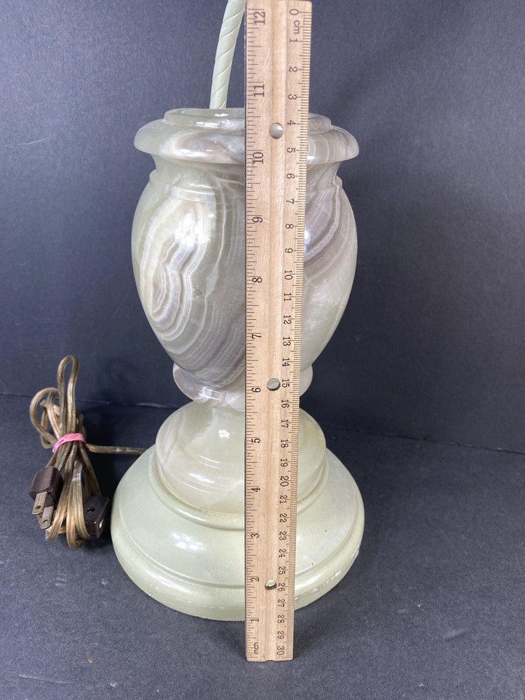 Solid Marble Or Onyx Hand Carved Vase Lamp