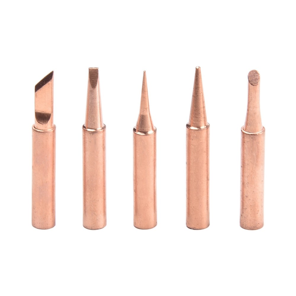 Reliable Copper Iron Tip Set 6pcs Tips and Handle Adapter for Easy Soldering