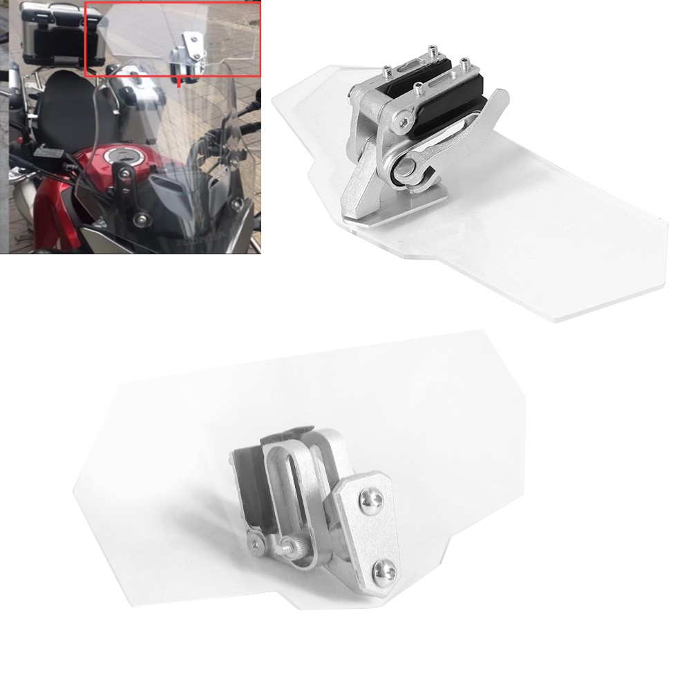 Adjustable Clip On Windshield Extension Spoiler Wind Deflector For Motorcycle US