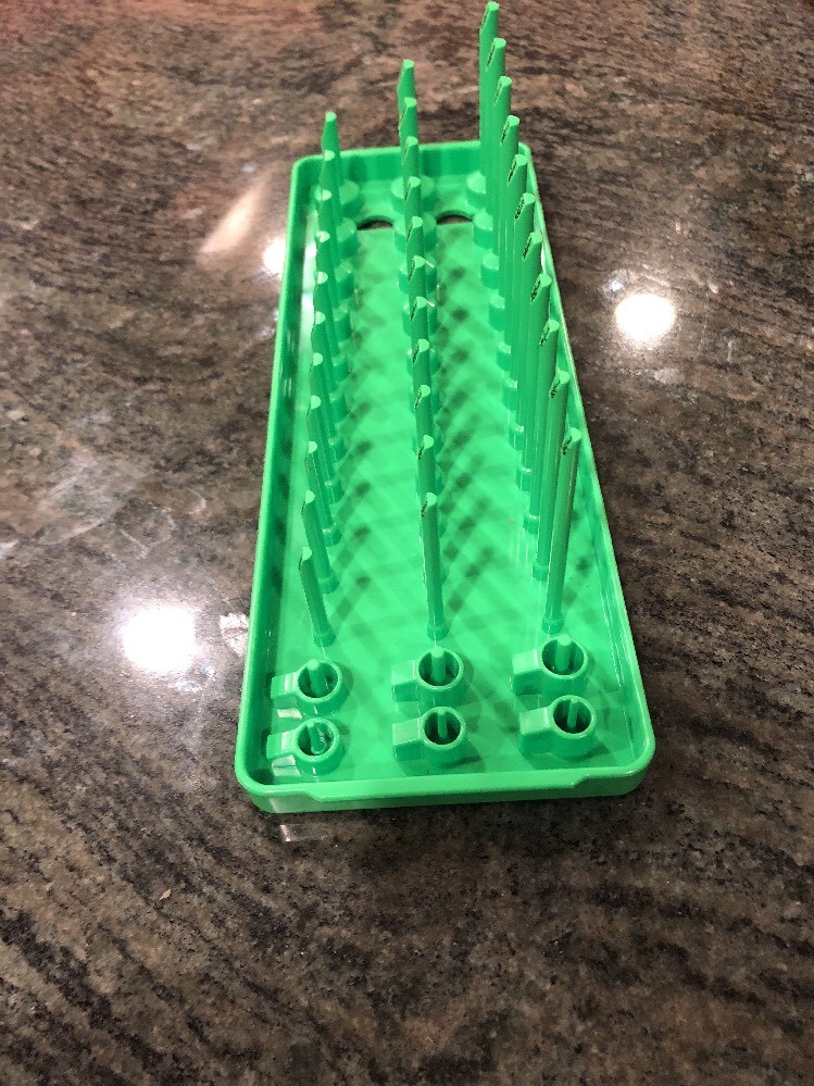 Snap-On ka143frgn 1/4" sae 3 row post socket tray green