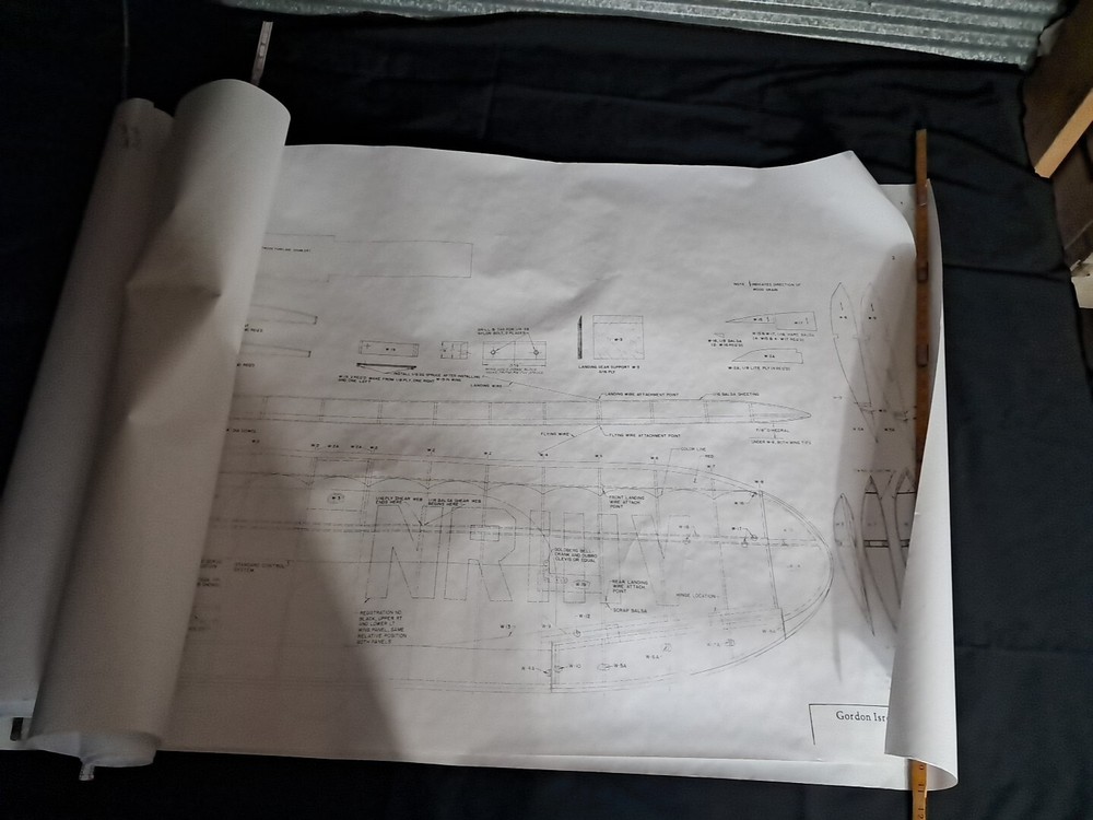 Model Airplane Large Printed Plan RC Scale Plane Drawing Redhead Racer P10
