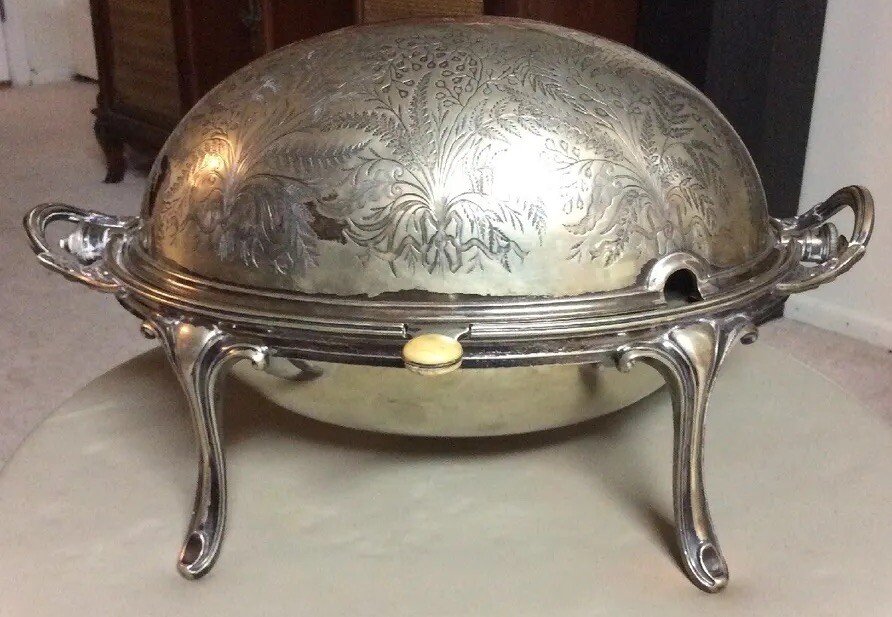 Antique Vintage D.K. Server Warmer Chafing Dish