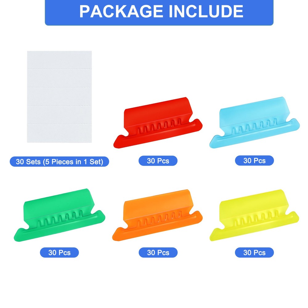 Hanging File Folder Tabs, File Folder Tabs and Inserts, Multicolor, 150 Pcs