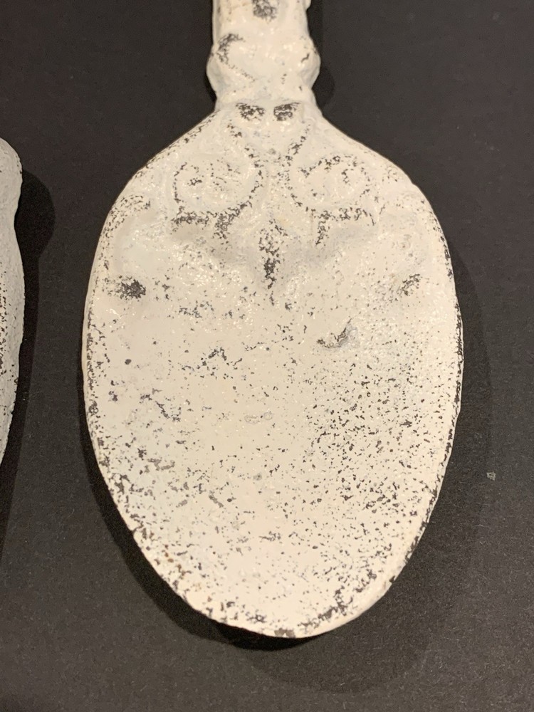 Rustic Farm Kitchen Decor Cast Iron Fork & Spoon Wall Hanging Decor - 11"