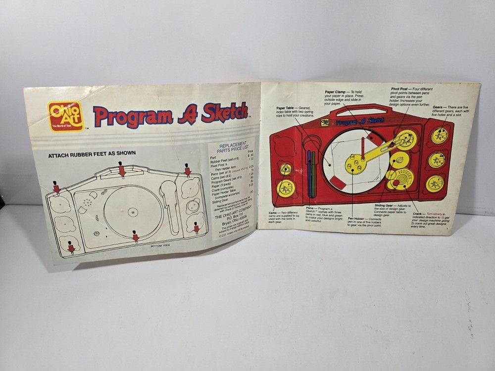 Ohio Art Program A Sketch Design Machine Instruction Booklet
