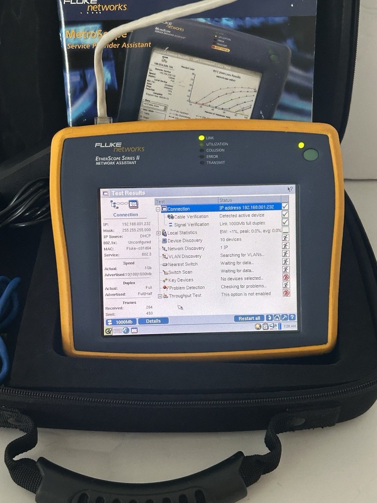 Fluke Networks EtherScope Series II Network Assistant-Case,Battery & Accessories
