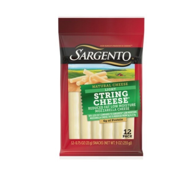 Sargento Natural Light String Cheese Snacks, 0.75 oz, 12 count (2 Pack)