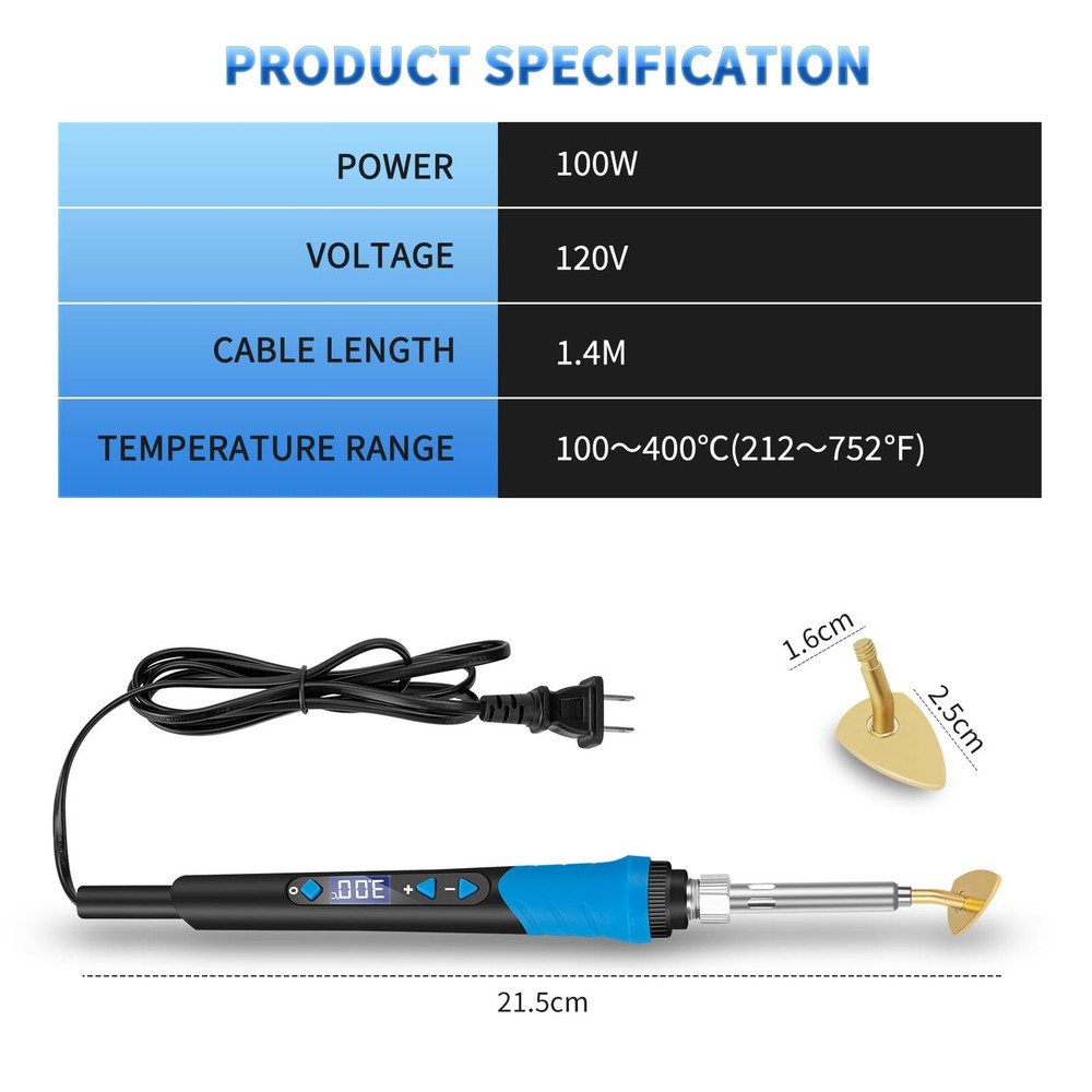 120W Mini Iron Crafts Small Tiny Digital Display Adjustable Temp Portable Tool