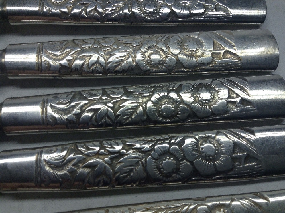 11 Wm Rogers International Magnolia Silverplate Solid Fruit Knives