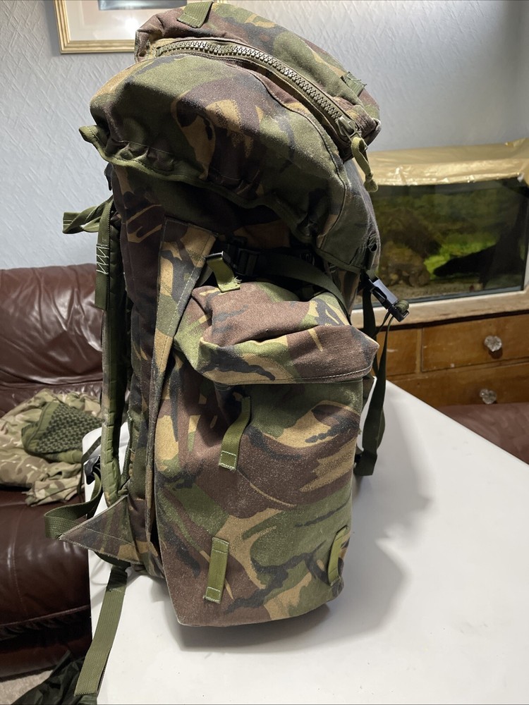 British Army Issue Rucksack + Frame Long Convoluted Back DPM + Side Pouches