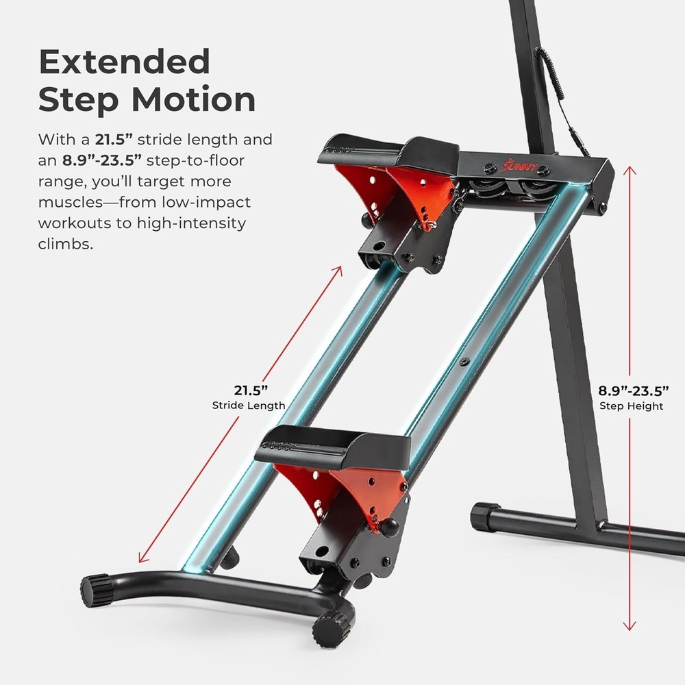 Foldable Stair Stepper with Adjustable Handlebar & App Connection