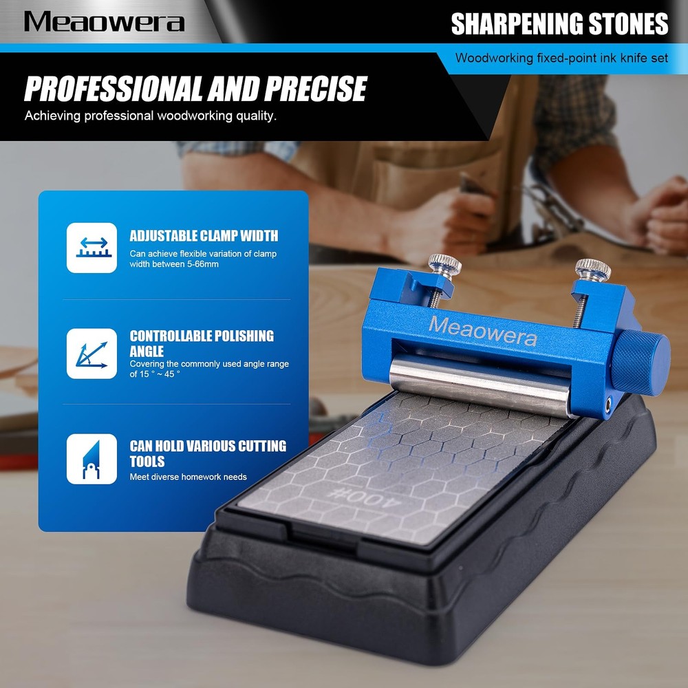 Chisel Sharpening Kit with Adjustable Honing Guide – Wood Chisel Sharpener fo...