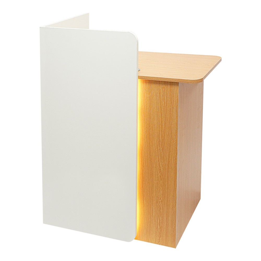 Modern Front Desk Reception Counter with LED Light for Salons, Retail Stores