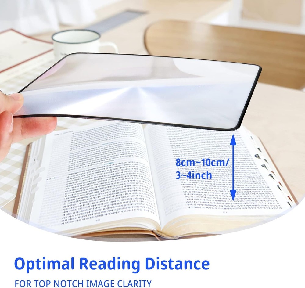 Optical Magnifying Lens Set - 4Pcs 3X Lightweight Sheets for Low Vision