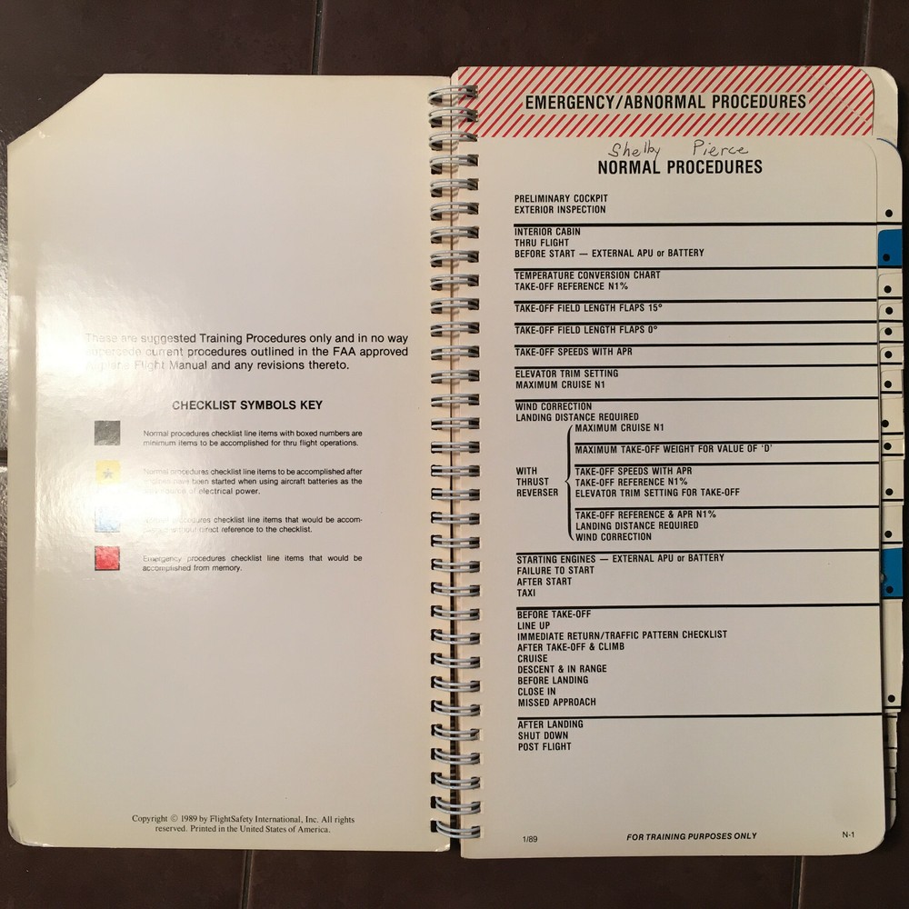 HS-125/700 Training Checklist Manual