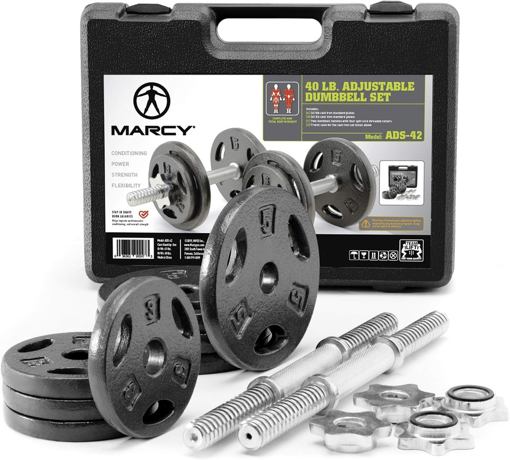 Adjustable 40 Lbs Dumbbell Set for Home Gym & Strength Training