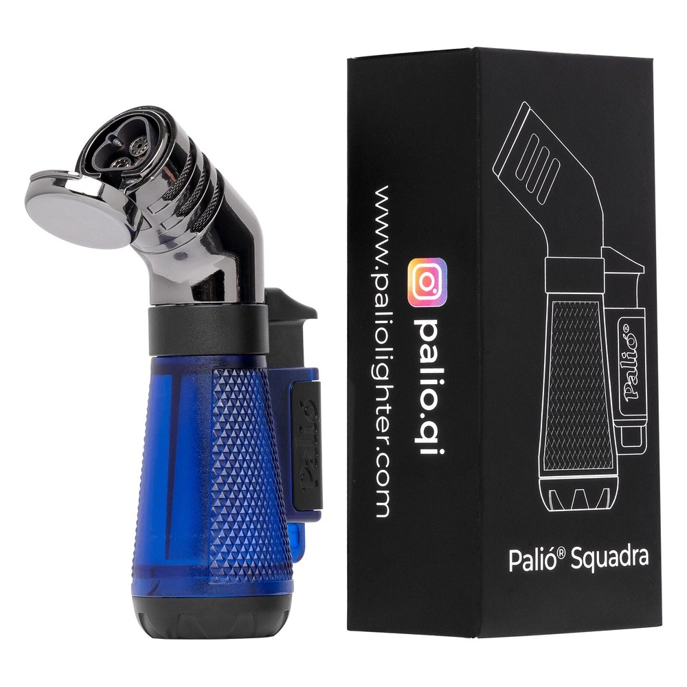 Palio Squadra Angled Triple-jet Flame Lighter, Blue