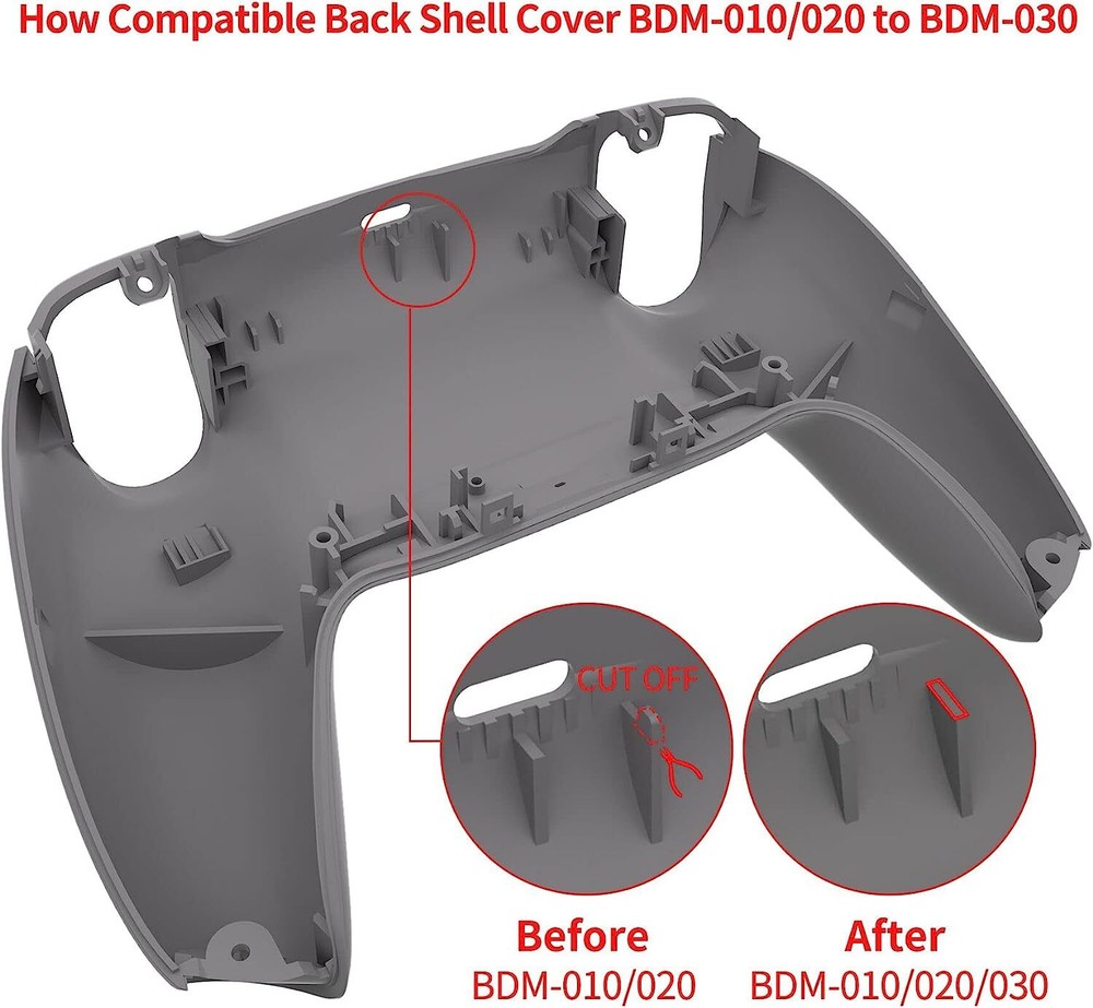 eXtremeRate Replacement Backplate Back Shell Cover Custom for PS5 Controller