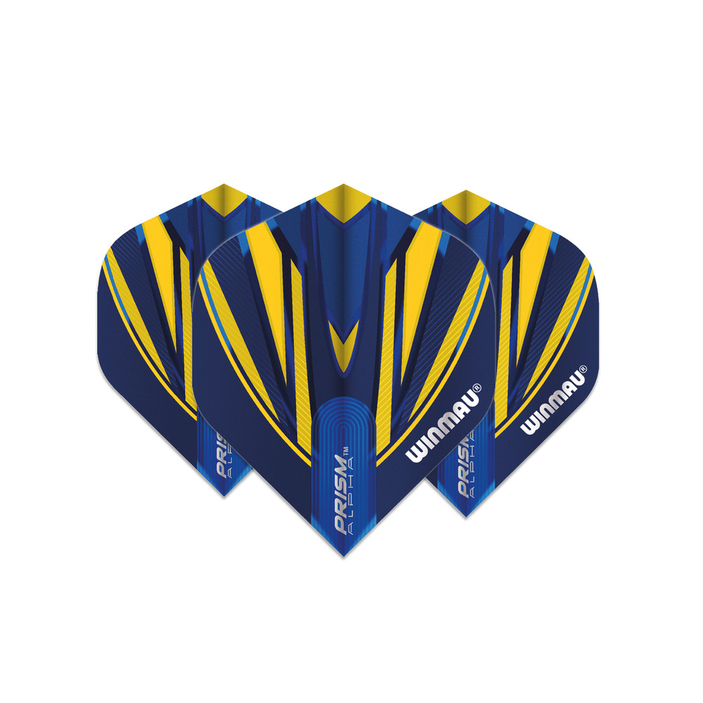 Winmau Prism Alpha Standard Dart Flight - Blue & Yellow