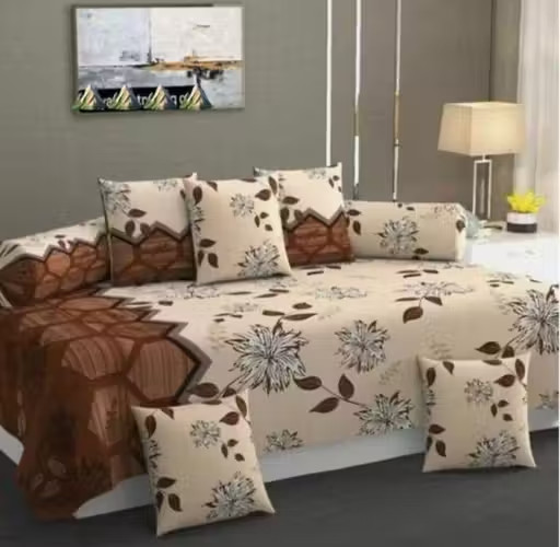 cotton 8 piece diwan set IB 54