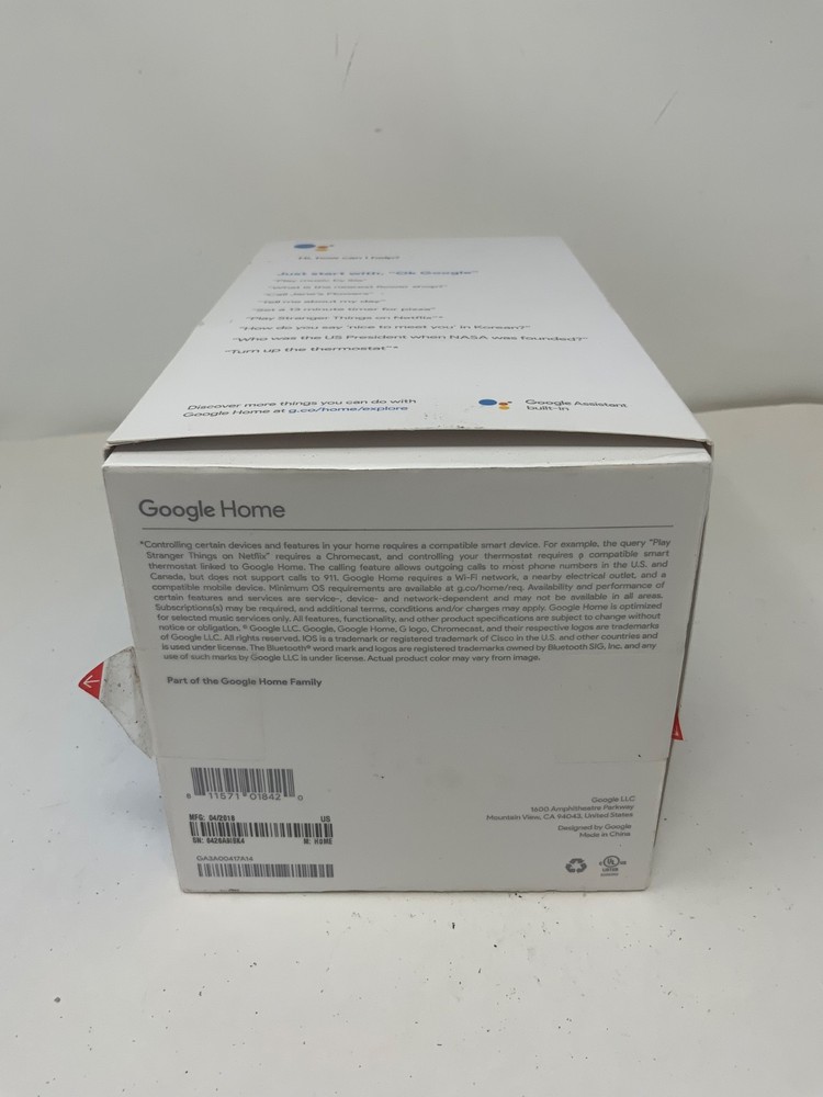 Google Home Smart Assistant - White Slate (US)