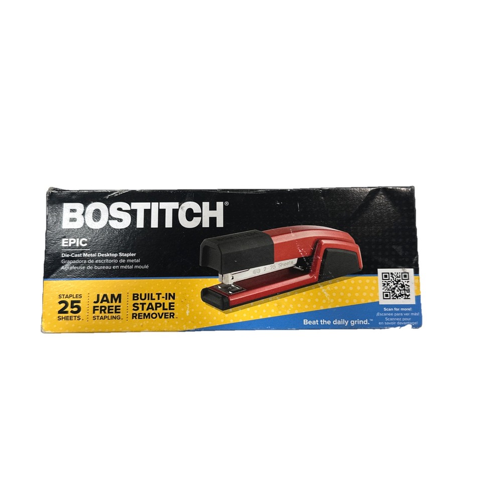Bostitch Epic Stapler 25-Sheet Capacity Red B777RED