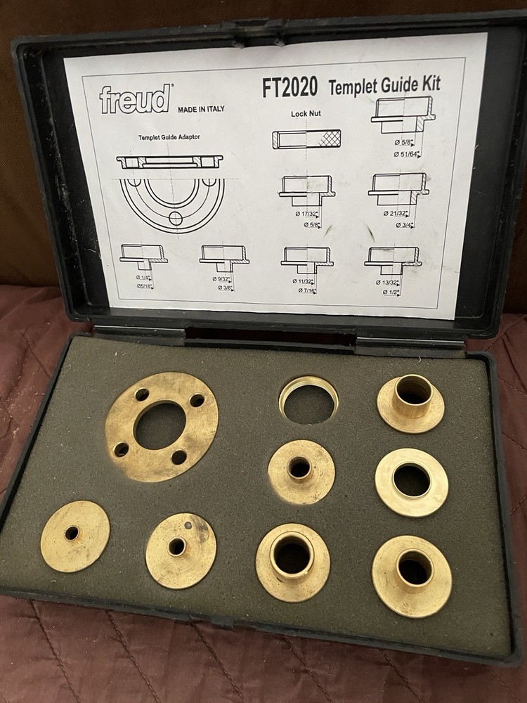Freud FT2020 Router Template Guide Kit Brass Vintage