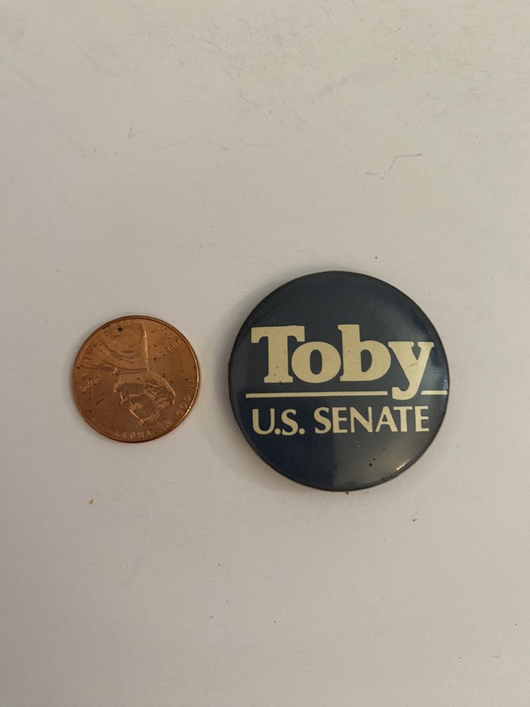 Toby U.S. Senate Pin Back Button P37