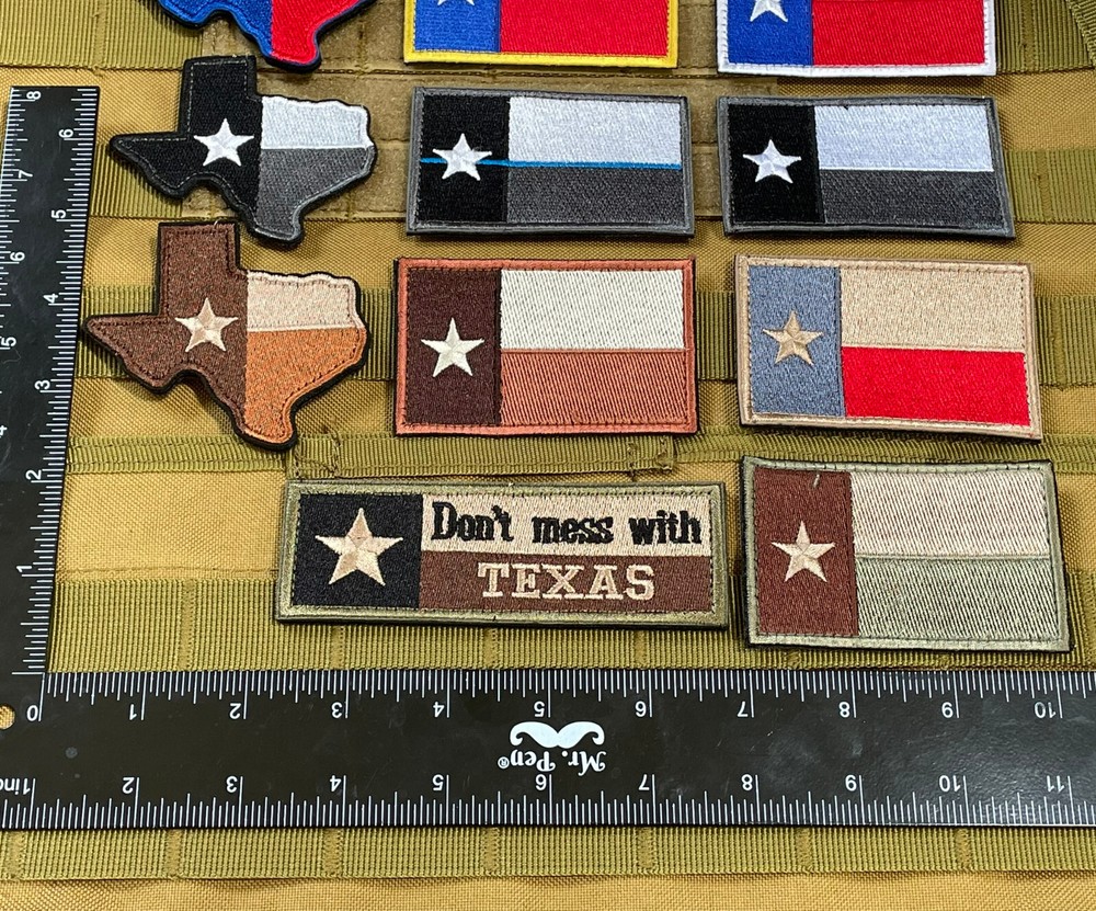 Teax Flag Patch Tactical Military Morale Hook Loop backed