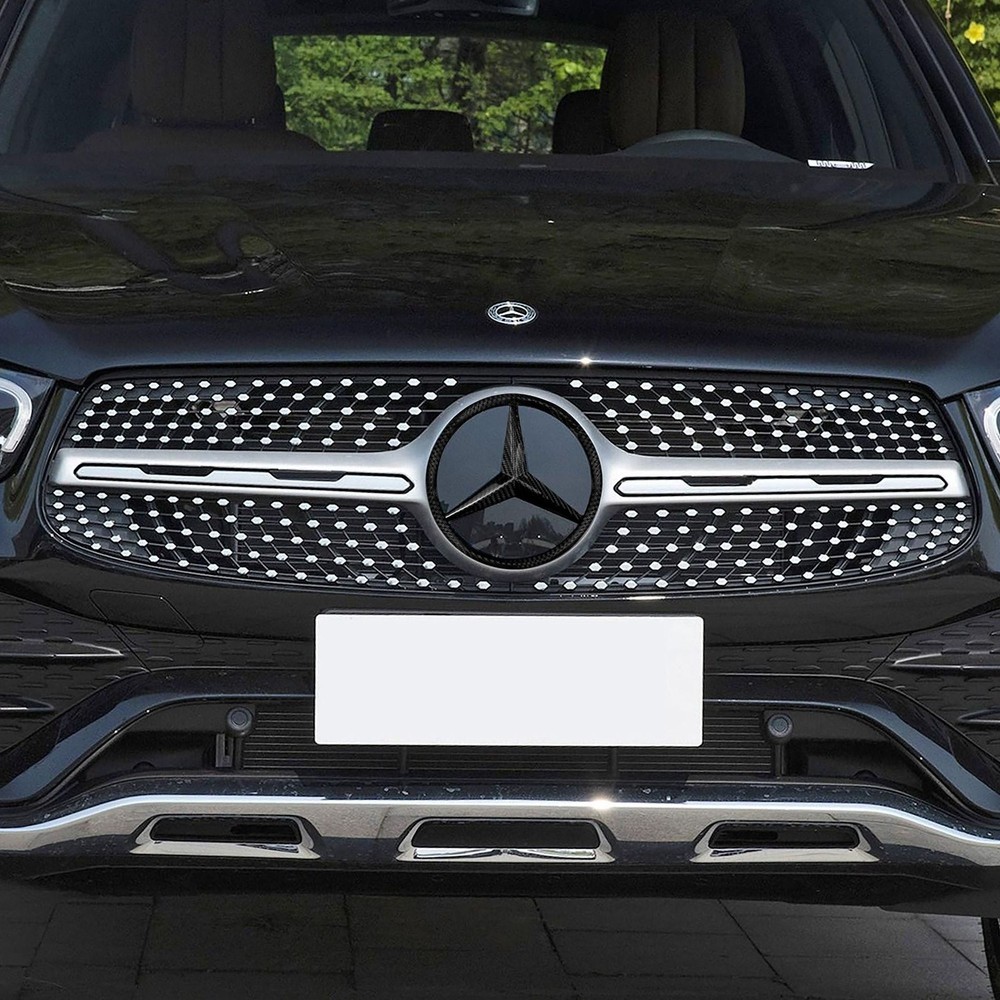 20.5CM Black Front Grille Emblem Star Badge For A B C E GLA GLB GLK