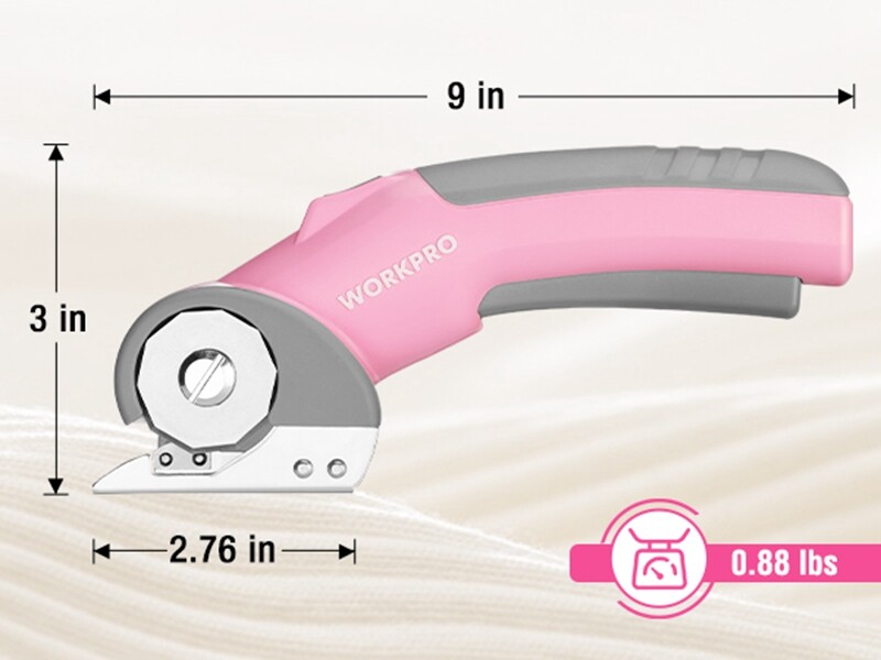 WORKPRO Cordless Electric Scissors, 4V Rotary Cutter with Storage Case 2000mAh