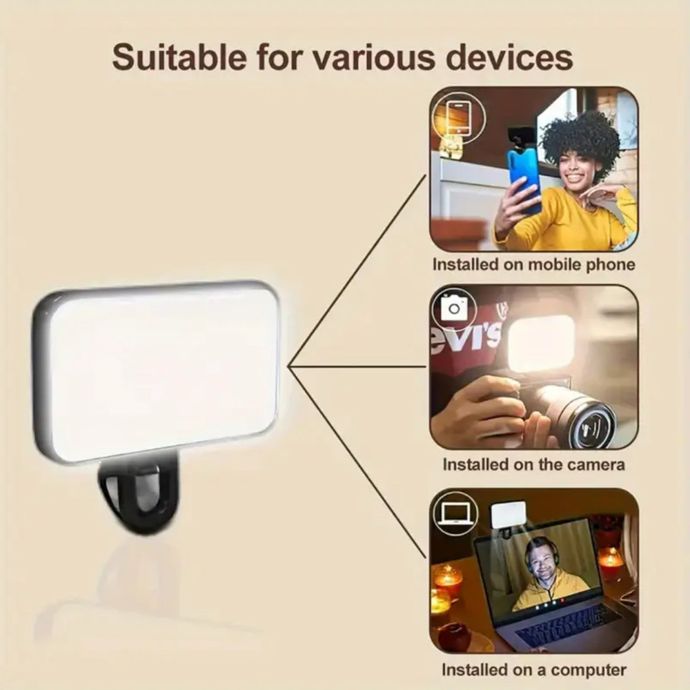 Portable Mini Clip Fill Light, USB Charging, Compact Design