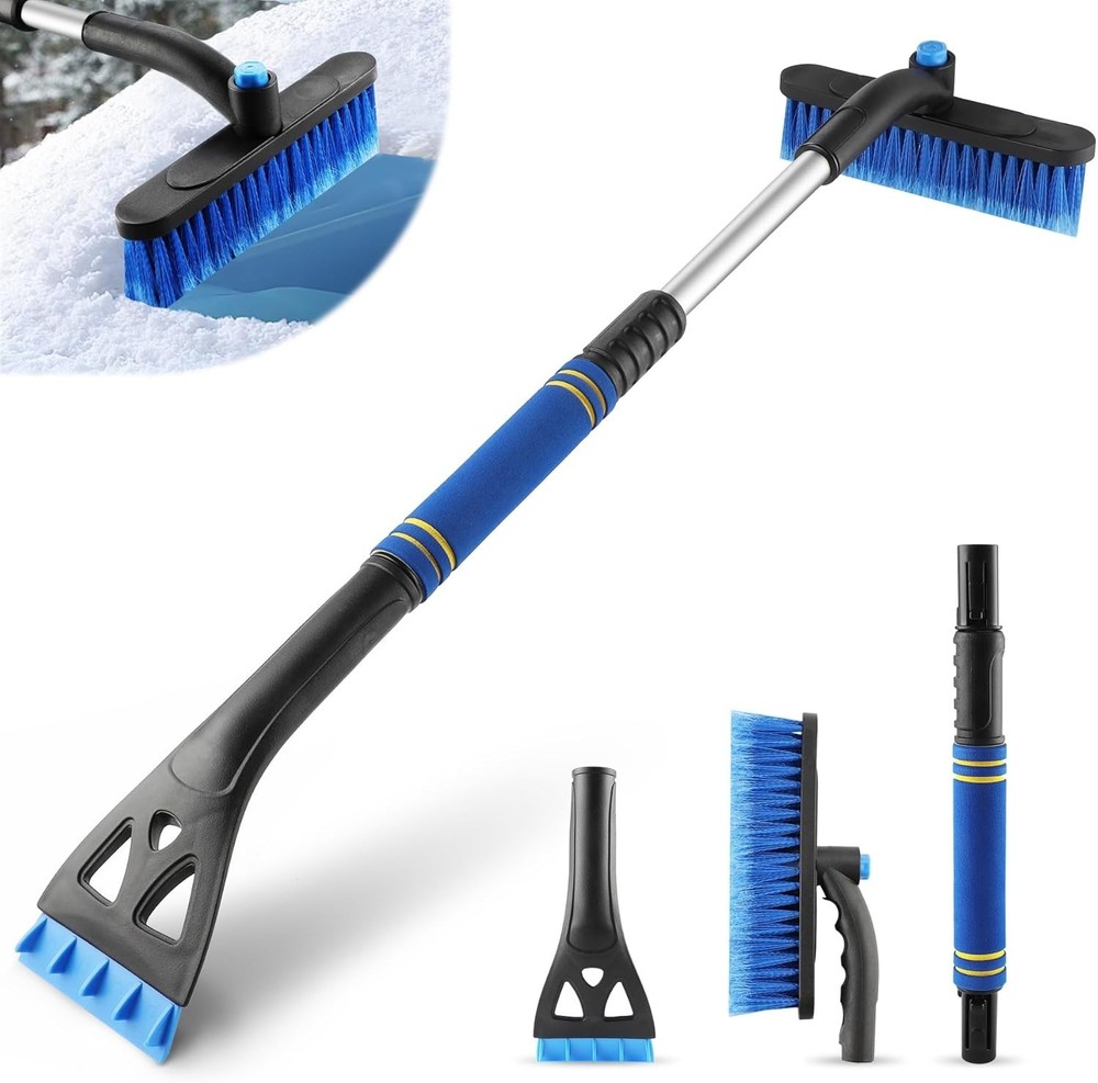 360° Rotating Snow Removal Tool - Heavy-Duty Extendable Ice Scraper for SUVs