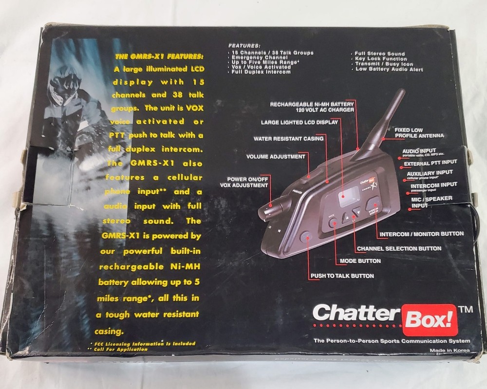 Chatterbox GMRS X1 Transmitter Communication Head, Full Face Kit- Missing Headse