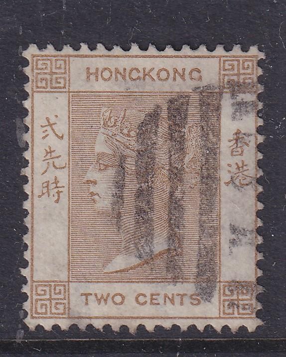 HONG KONG 1864 Crown CC, 2c. Brown, used.