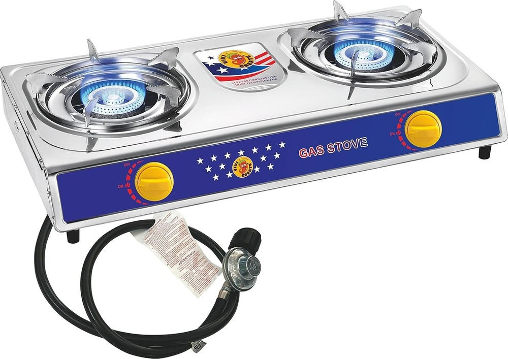 2 Burner Propane Stove, Portable Camping Gas Cooktop with Automatic Ignition,...