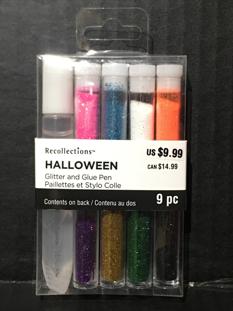 Halloween Glitter and Glue Pen Recollections 9pc New