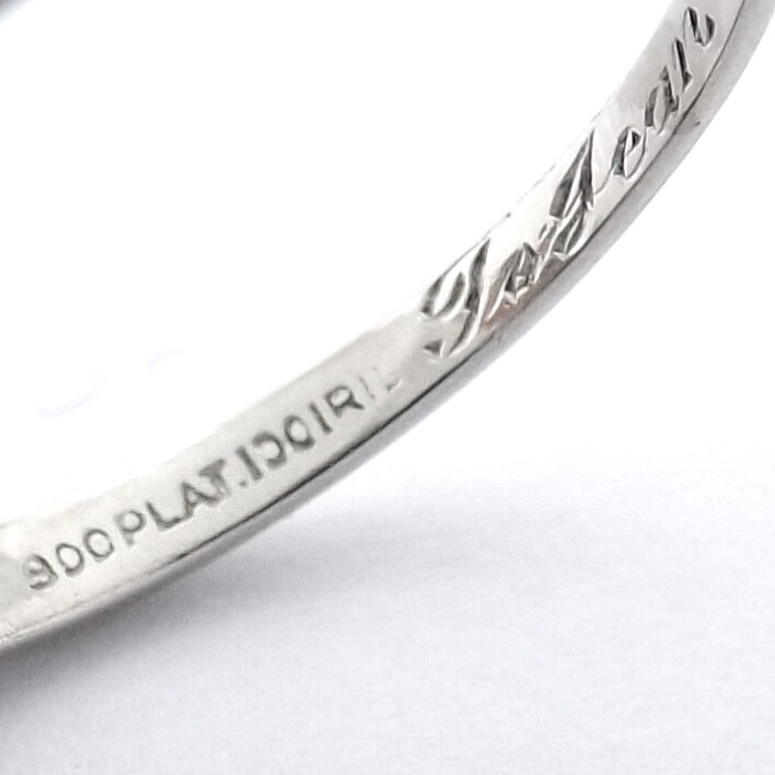 Solid Platinum Round Natural Diamond Promise Engagement Ring Antique Setting