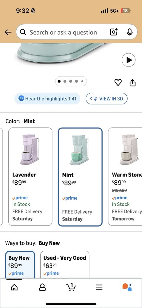 New Keurig K Express Single Serve- Mint