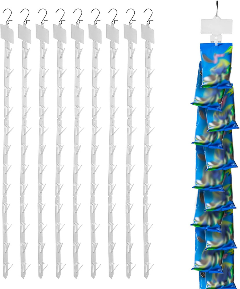 10 Pieces Station Hanging Merchandise Strips with Hooks, Display Merchandise ...
