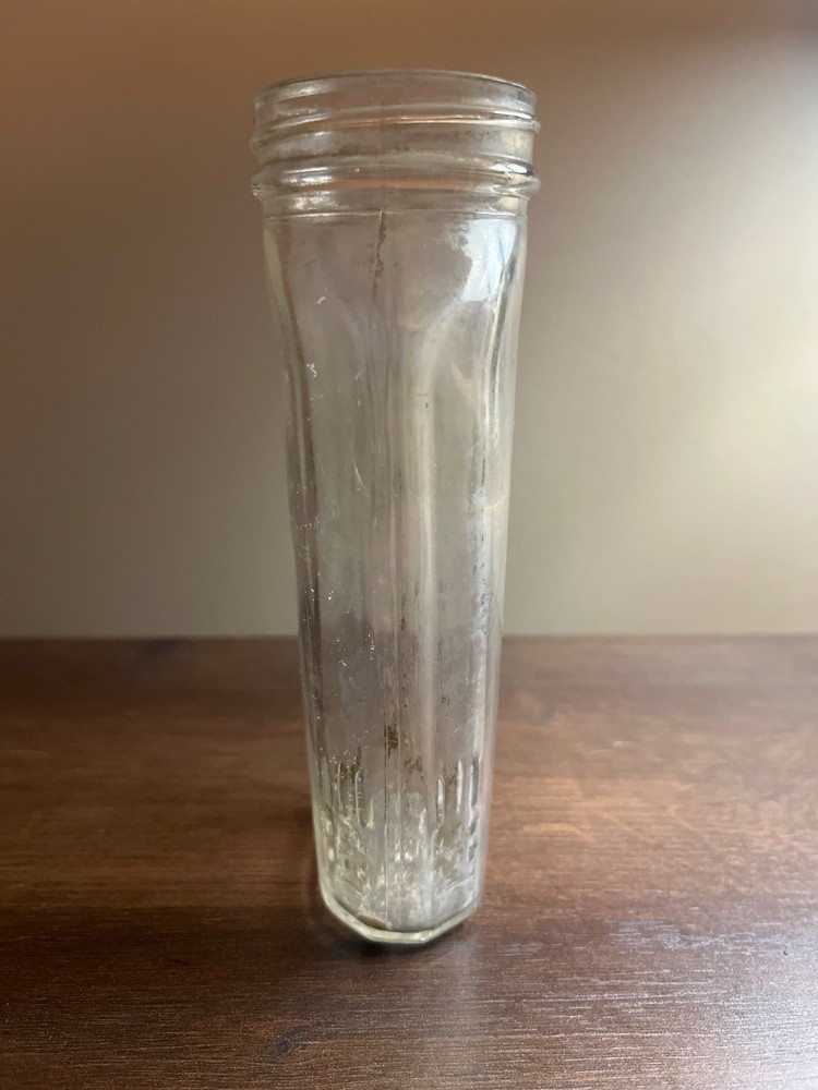 vintage clear glass bottle/jar