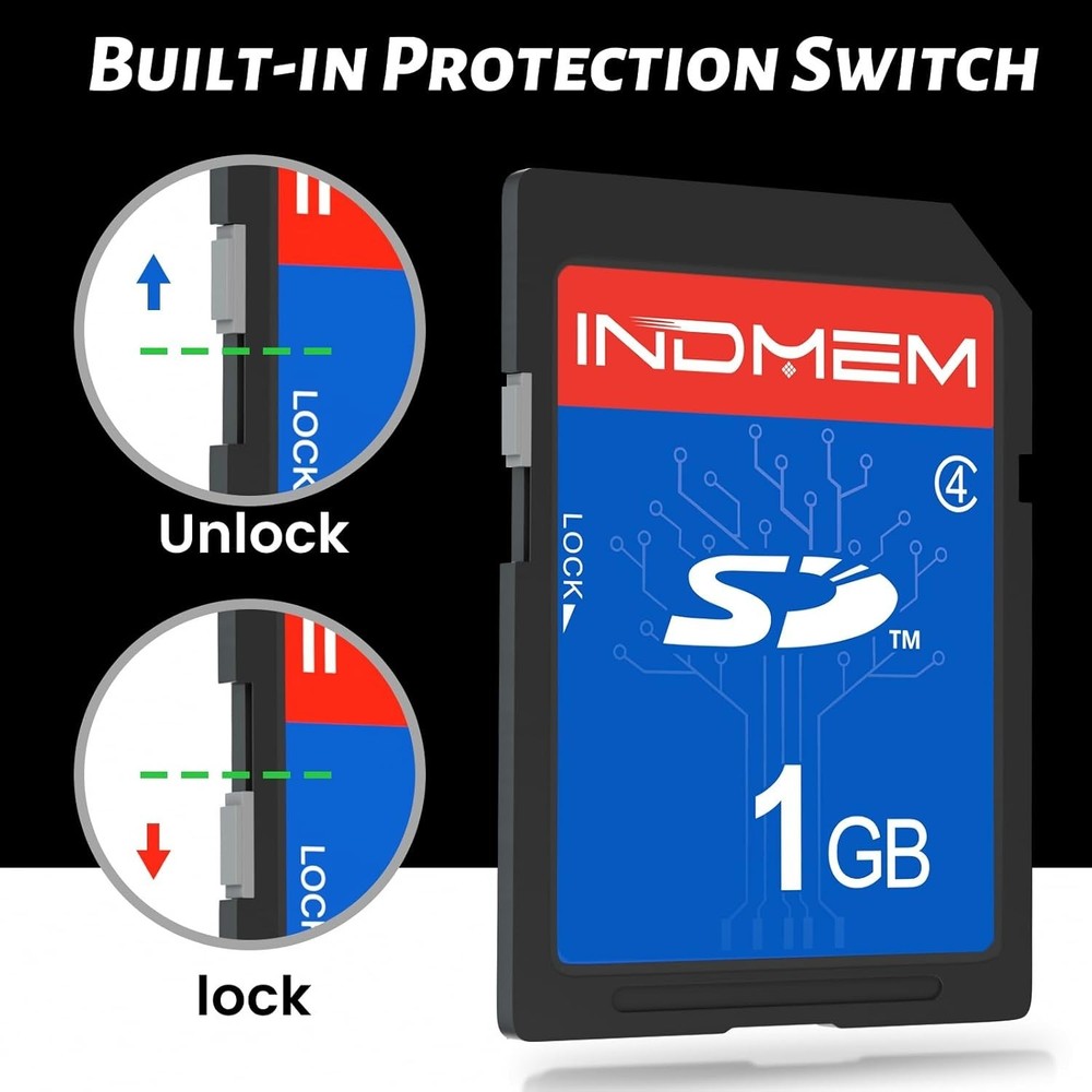 SD Card 1GB 2 Pack Class 4 Flash Memory Cards MLC Stanard Secure Digital Card...