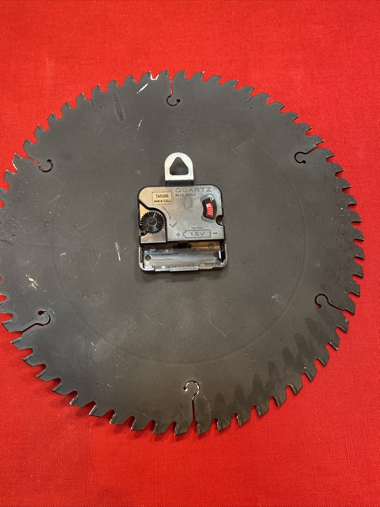 Circular saw blade hand paint clock