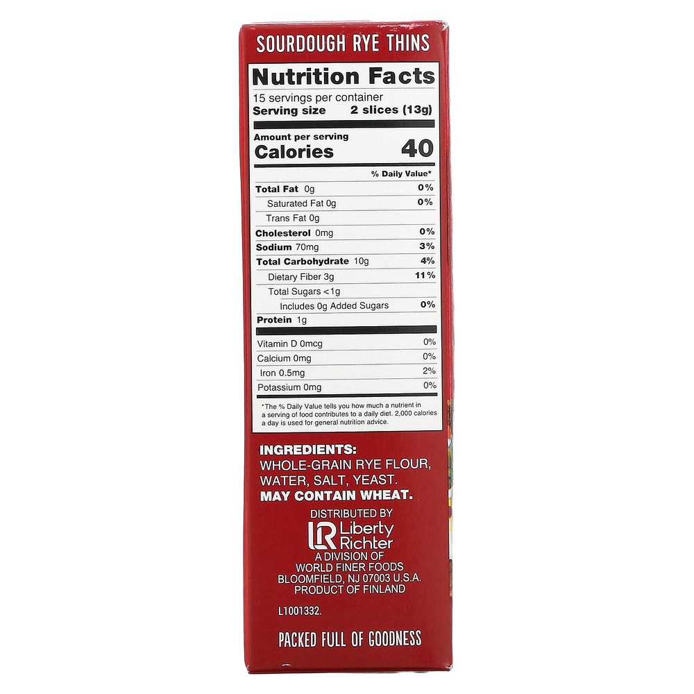 Sourdough Rye Thins, Original, 7 oz (200 g)