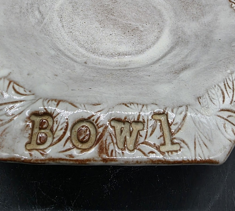 Vintage Studio Art Pottery Handmade Blessing Bowl Signed 8.5" Octagonal