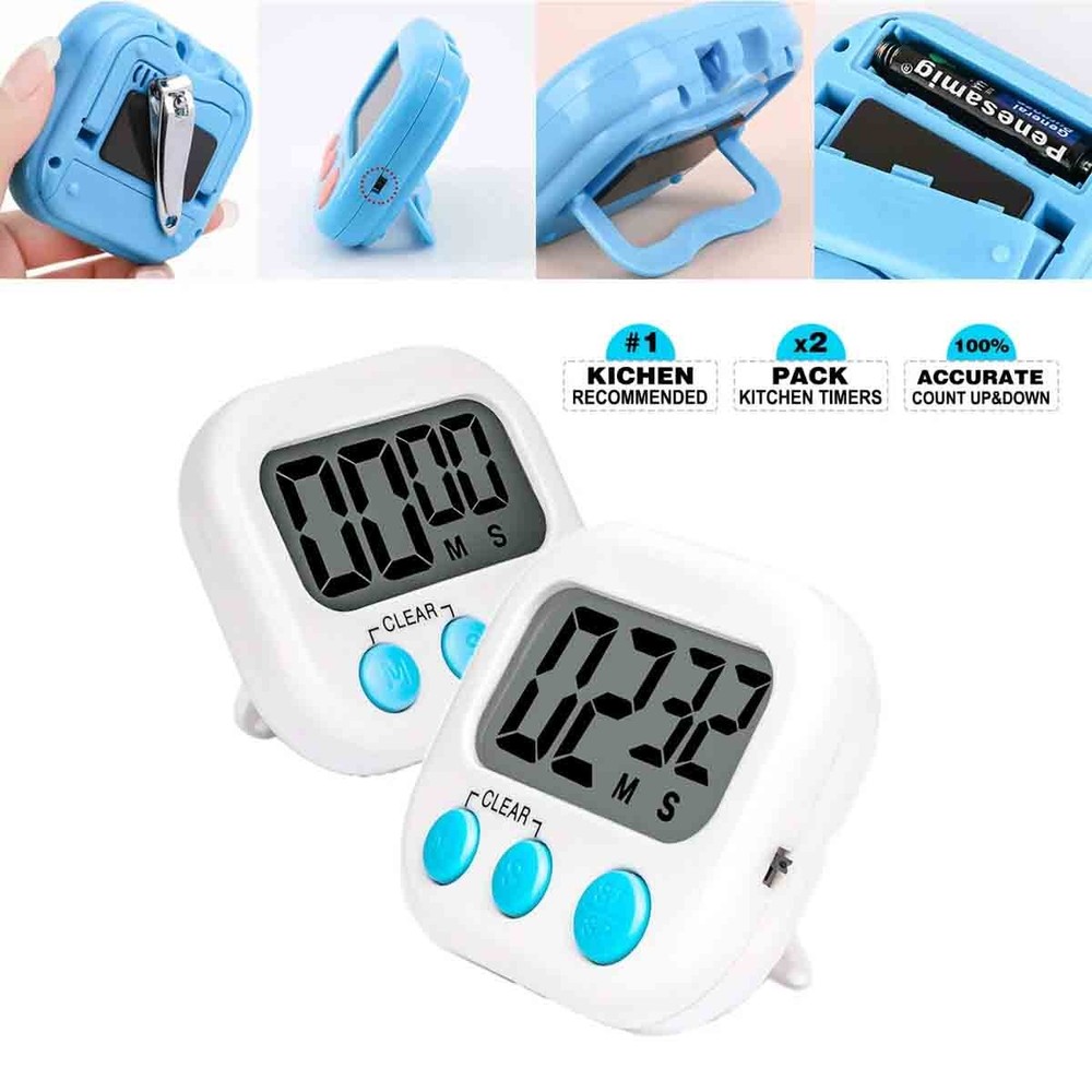 2 pcs Mini timer home office kitchen soup exercise cooking countdown US