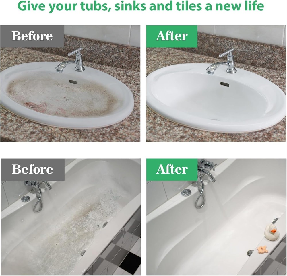 Easy Semi-Gloss Bathtub & Tile Spray Paint Kit - 2 Pack 450ml, Scratch Resistant