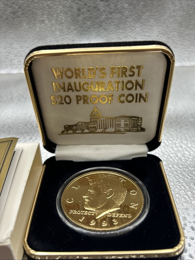 1993 Clinton Inauguration $20 Proof Coin w/ Box & COA